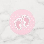 Cute Pink Baby Girl Footprint Confetti (Kleine voorkant)