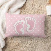 Cute Pink baby Girl Footprint Kussen (Deken)