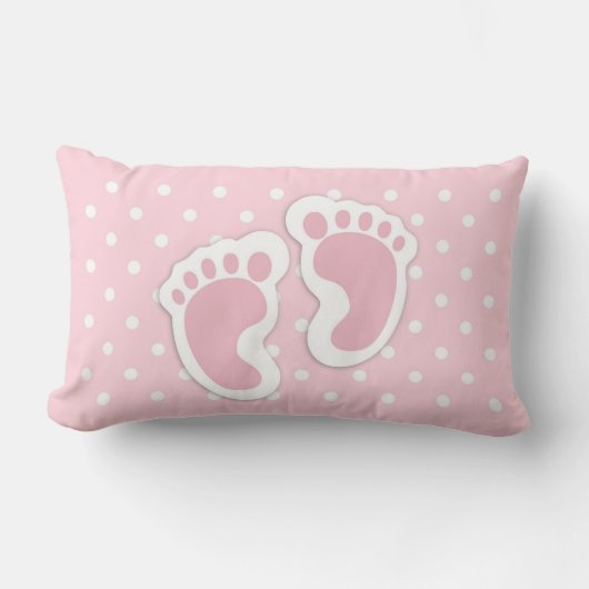 Cute Pink baby Girl Footprint Kussen (Voorkant)