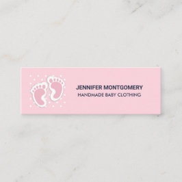 Cute Pink Baby Girl Footprint Mini Visitekaartje