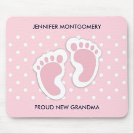 Cute Pink Baby Girl Footprint Muismat