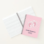 Cute Pink Baby Girl Footprint Notitieboek (Binnen)