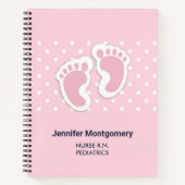 Cute Pink Baby Girl Footprint Notitieboek (Voorkant)