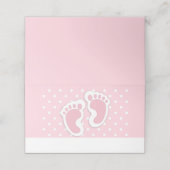 Cute Pink Baby Girl Footprint Plaatskaartje (Buitenkant ongevouwen)