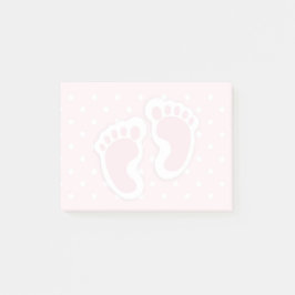 Cute Pink Baby Girl Footprint Post-it® Notes