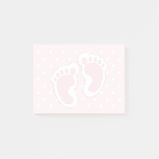Cute Pink Baby Girl Footprint Post-it® Notes (Voorkant)