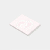 Cute Pink Baby Girl Footprint Post-it® Notes (Schuin)