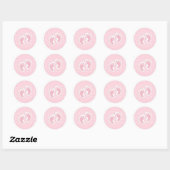 Cute Pink Baby Girl Footprint Ronde Sticker (Vel)
