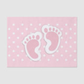 Cute Pink Baby Girl Footprint Tissuepapier (Voorkant)