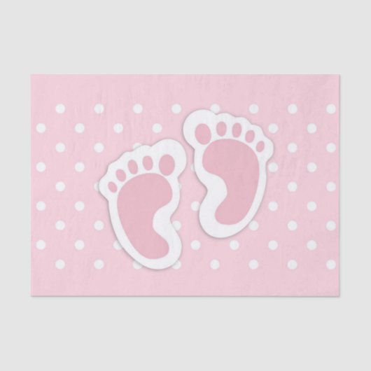 Cute Pink Baby Girl Footprint Tissuepapier (Voorkant)