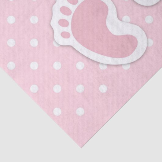 Cute Pink Baby Girl Footprint Tissuepapier (Detail)