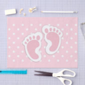 Cute Pink Baby Girl Footprint Tissuepapier (Craft)
