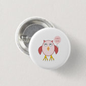 Cute Pink Baby Girl Owl Button (Voorkant /achterkant)