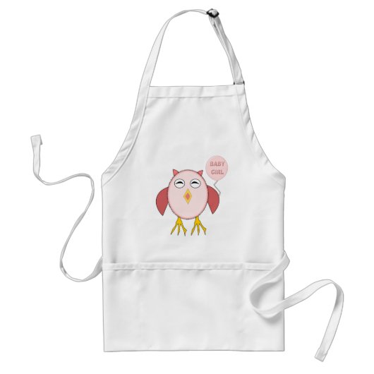Cute Pink Baby Girl Owl Koken Schort (Voorkant)