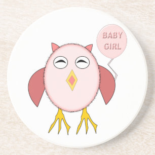 Cute Pink Baby Girl Owl Onderzetters