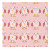 Cute Pink Baby Girl Owl Persoonlijk Kubus (Rechts)