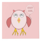 Cute Pink Baby Girl Owl Persoonlijk Kubus (Voorkant)