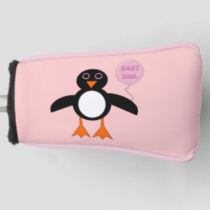 Cute Pink Baby Girl Penguin Golf Putter Hoesje Golfheadcover