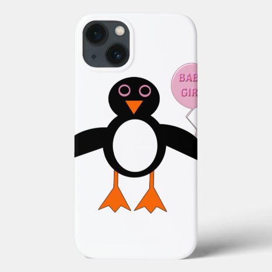 Cute Pink Baby Girl Penguin iPad Case (Achterkant)