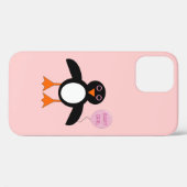 Cute Pink Baby Girl Penguin iPhone Case (Achterkant (horizontaal))