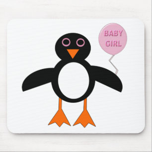 Cute Pink Baby Girl Penguin Mousepad Muismat