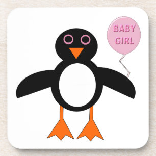 Cute Pink Baby Girl Penguin Onderzetter