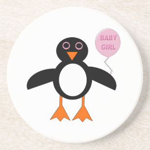 Cute Pink Baby Girl Penguin Onderzetters
