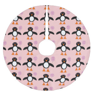 Cute Pink Baby Girl Penguin Tree Skirt Kerstboom Rok