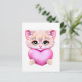 Cute Pink Baby Kitten Briefkaart (Staand voorkant)
