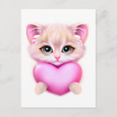 Cute Pink Baby Kitten Briefkaart (Voorkant)
