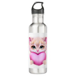 Cute Pink Baby Kitten Waterfles