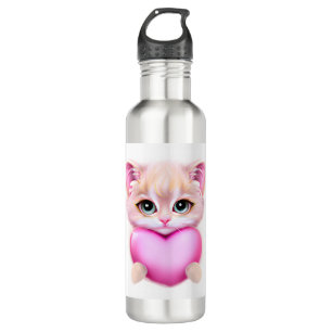 Cute Pink Baby Kitten Waterfles