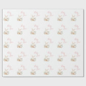 Cute Pink Baby Love Script Bunny Rabbit Shower Cadeaupapier (Vlak)