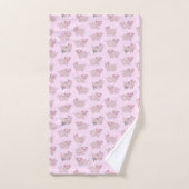 Cute Pink Baby Patroon & Stippen Bad Handdoek (Handdoek)