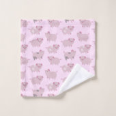 Cute Pink Baby Patroon & Stippen Bad Handdoek (Wasdoekje)