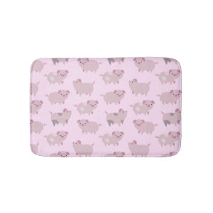 Cute Pink Baby Patroon & Stippen Badmat