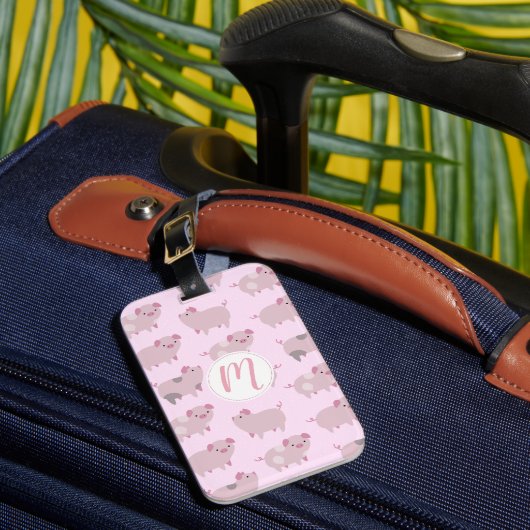 Cute Pink Baby Patroon & Stippen Bagagelabel (Voorkant Insitu 1)