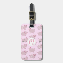 Cute Pink Baby Patroon & Stippen Bagagelabel