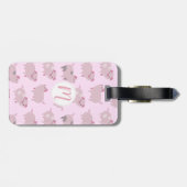 Cute Pink Baby Patroon & Stippen Bagagelabel (Achterkant horizontaal)