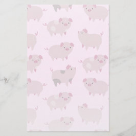 Cute Pink Baby Patroon & Stippen Briefpapier