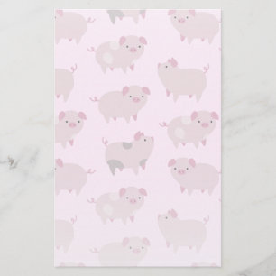 Cute Pink Baby Patroon & Stippen Briefpapier