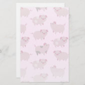 Cute Pink Baby Patroon & Stippen Briefpapier (Voorkant / Achterkant)