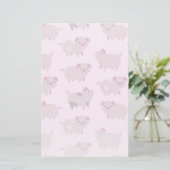 Cute Pink Baby Patroon & Stippen Briefpapier (Staand voorkant)