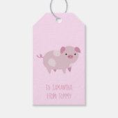 Cute Pink Baby Patroon & Stippen Cadeaulabel (Voorkant)
