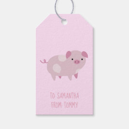 Cute Pink Baby Patroon & Stippen Cadeaulabel