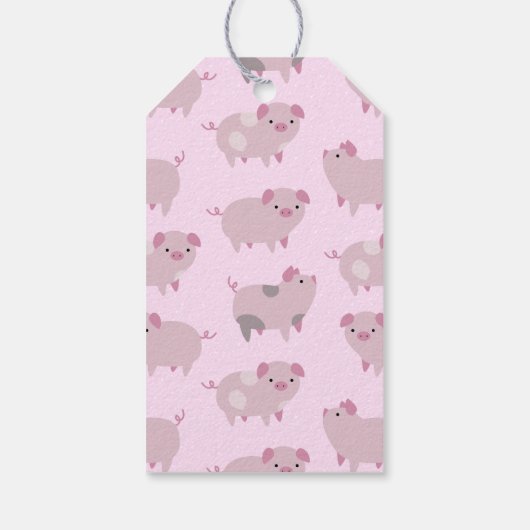 Cute Pink Baby Patroon & Stippen Cadeaulabel (Achterkant)
