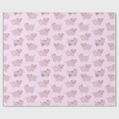 Cute Pink Baby Patroon & Stippen Cadeaupapier (Vlak)