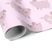 Cute Pink Baby Patroon & Stippen Cadeaupapier (Rol Hoek)