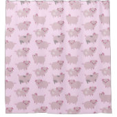 Cute Pink Baby Patroon & Stippen Douchegordijn (Voorkant)