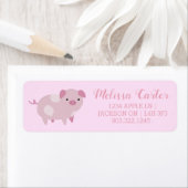 Cute Pink Baby Patroon & Stippen Etiket (Insitu)